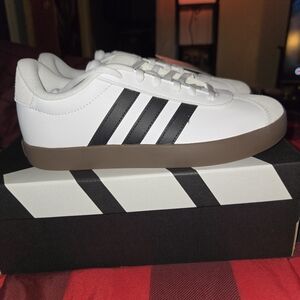 Adidas VL Court White and Black Sneakers